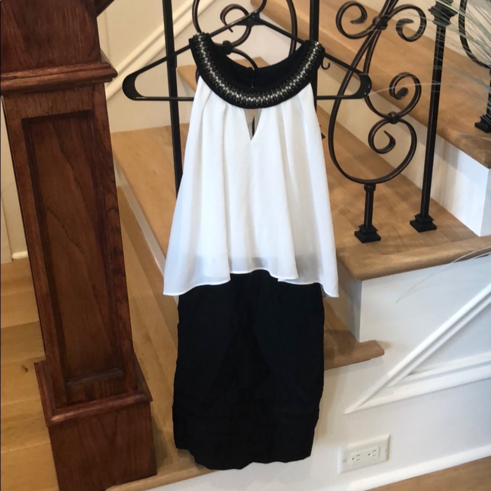 Black and white dress.